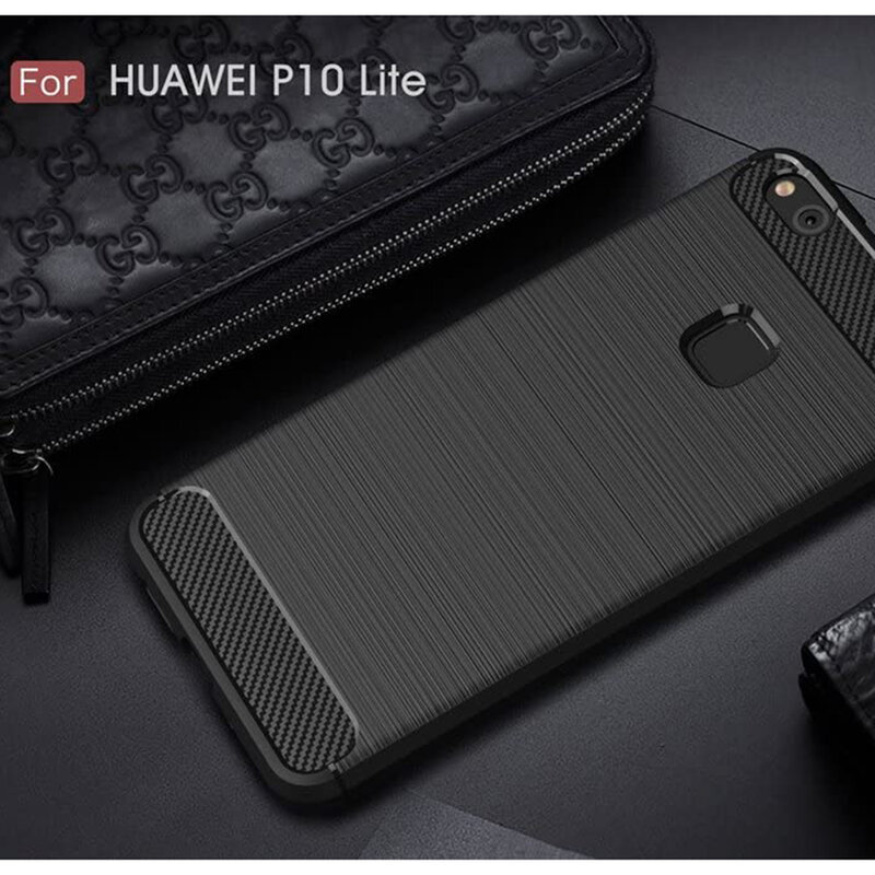 type Brown Secret Husa Huawei P10 Lite Techsuit Carbon Silicone, negru - CatMobile