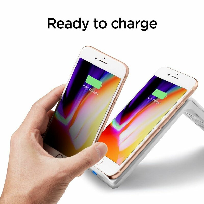 Incarcator Wireless Spigen F303W Cu Incarcare Rapida Qi, 10W - Alb