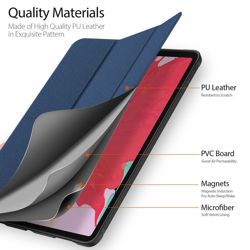 Husa Apple iPad Pro 2020 12.9 A2069/A2232 Dux Ducis Domo Cu Suport Stylus Pen - Albastru