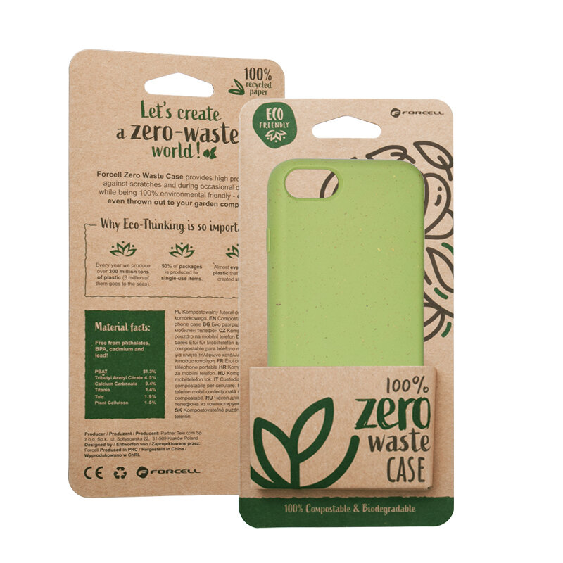 Husa iPhone 8 Forcell Bio Zero Waste Eco Friendly - Verde