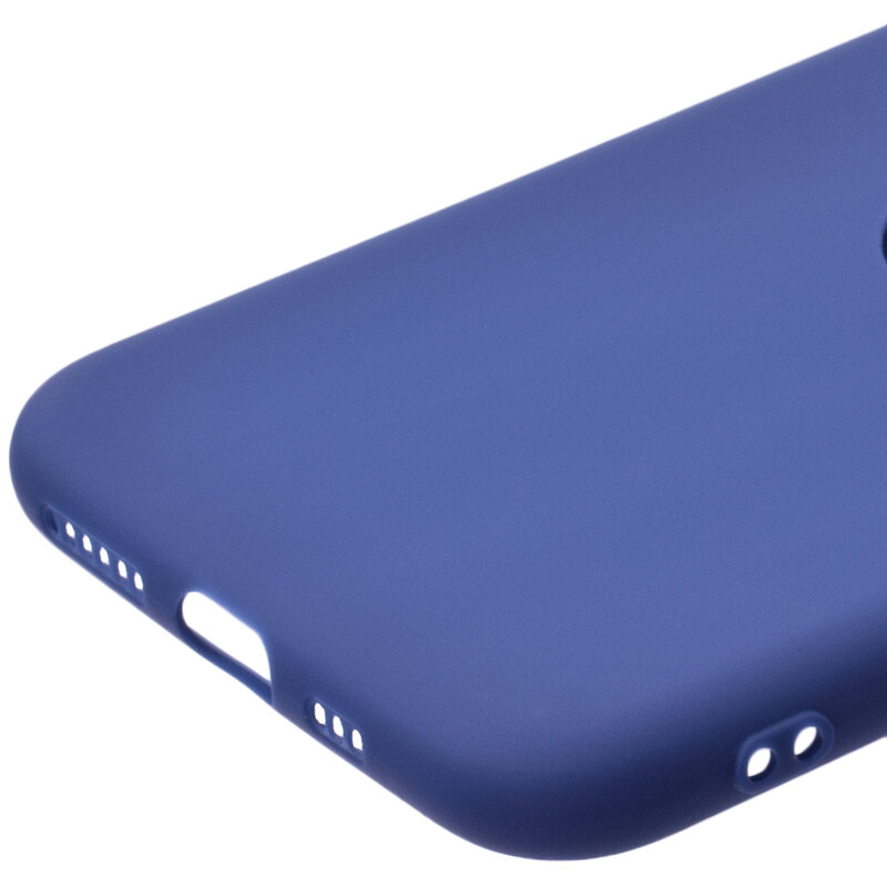 Husa iPhone 11 Pro Soft TPU Cu Decupaj Pentru Sigla - Albastru