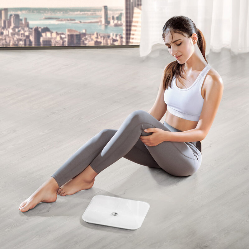 Cantar Digital Huawei AH100 Body Fat Scale Smart Cu Analizator Corporal Bluetooth V4.1 Cu Display LED - Alb