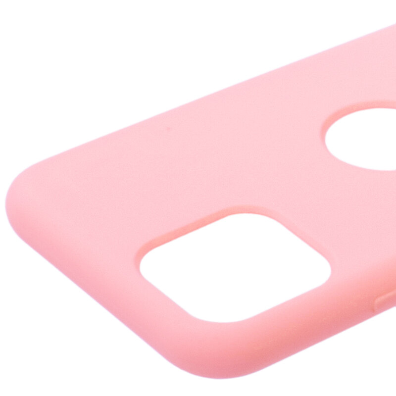 Husa iPhone 11 Pro Silicon Soft Touch Cu Decupaj Sigla - Roz