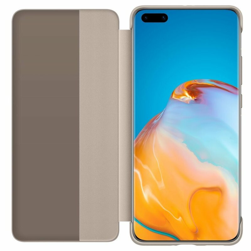 Husa Originala Huawei P40 Pro Smart View Flip Cover - Khaki