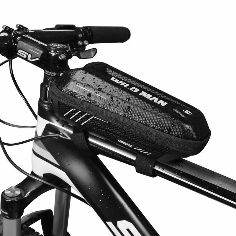 Geanta, borseta cadru bicicleta WildMan E5S, impermeabila, 1l, negru