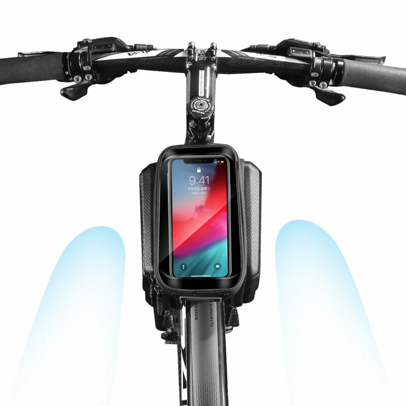 Geanta dubla cadru bicicleta cu borseta telefon WildMan ES6, 1l, negru