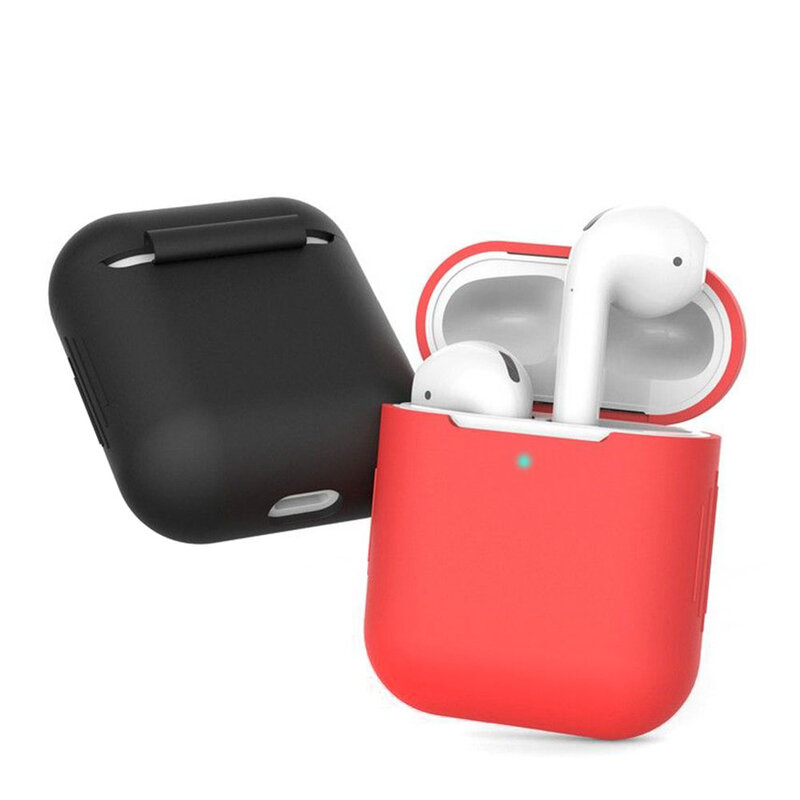Husa Apple Airpods Tech-Protect Icon Din Silicon Lavabil Cu Decupaj Pentru Cablul De Incarcare - Albastru Deschis