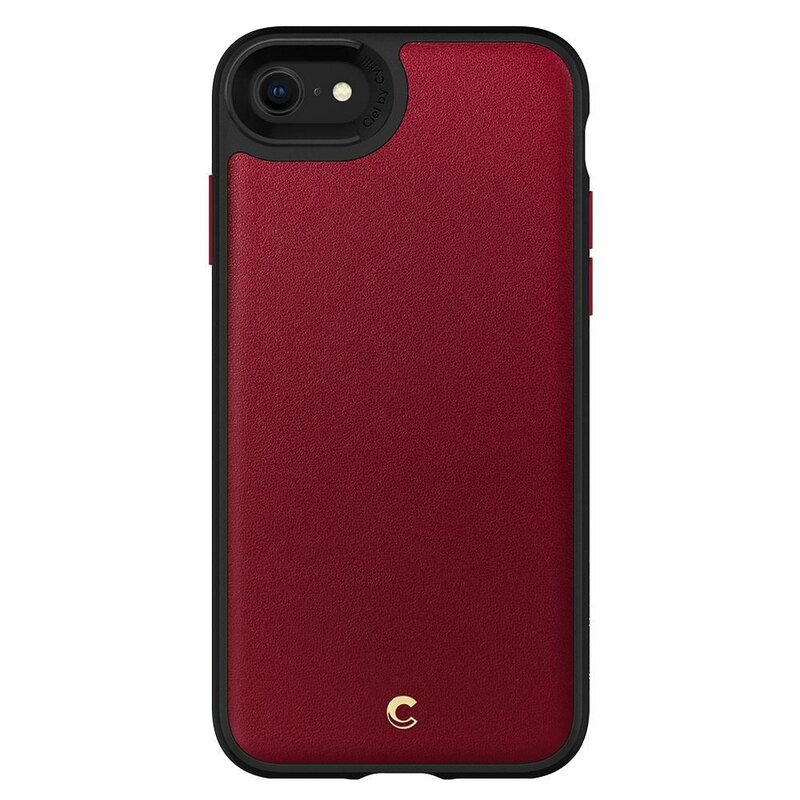 Husa iPhone SE 2, SE 2020 Spigen Ciel by Cyrill Leather Brick - Red