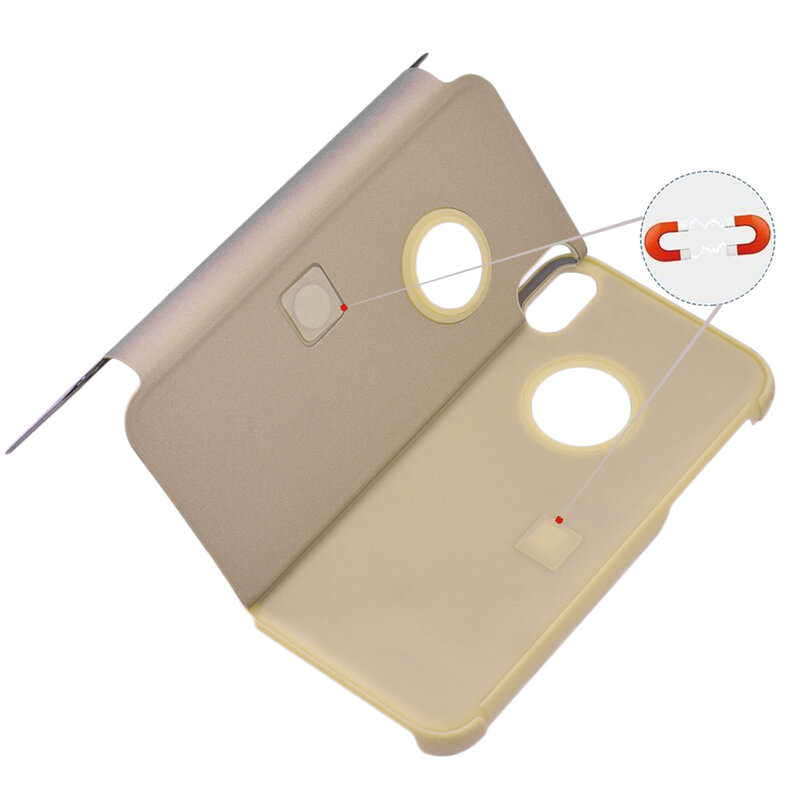 Husa iPhone XS Flip Standing Cover - Gold