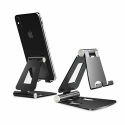 Suport Birou Tech-Protect Z16 Universal Stand Pentru Telefon Din Aluminiu Pliabil Si Reglabil - Cenusiu