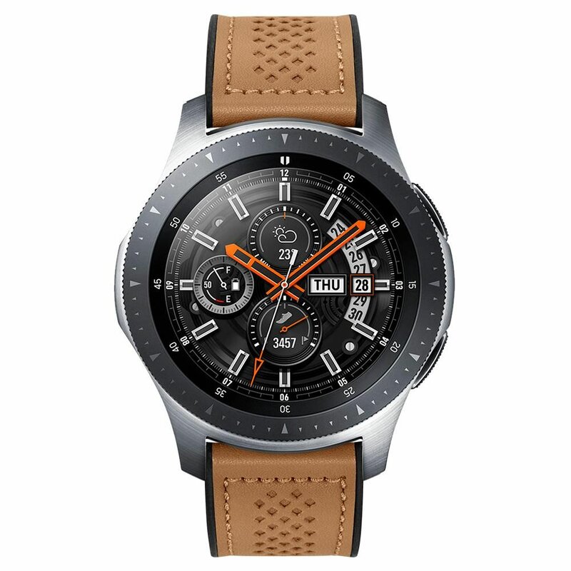 Curea Huawei Watch GT 46mm Spigen Retro Fit Din Piele Ecologica Si Inchidere Cu Catarama - Maro