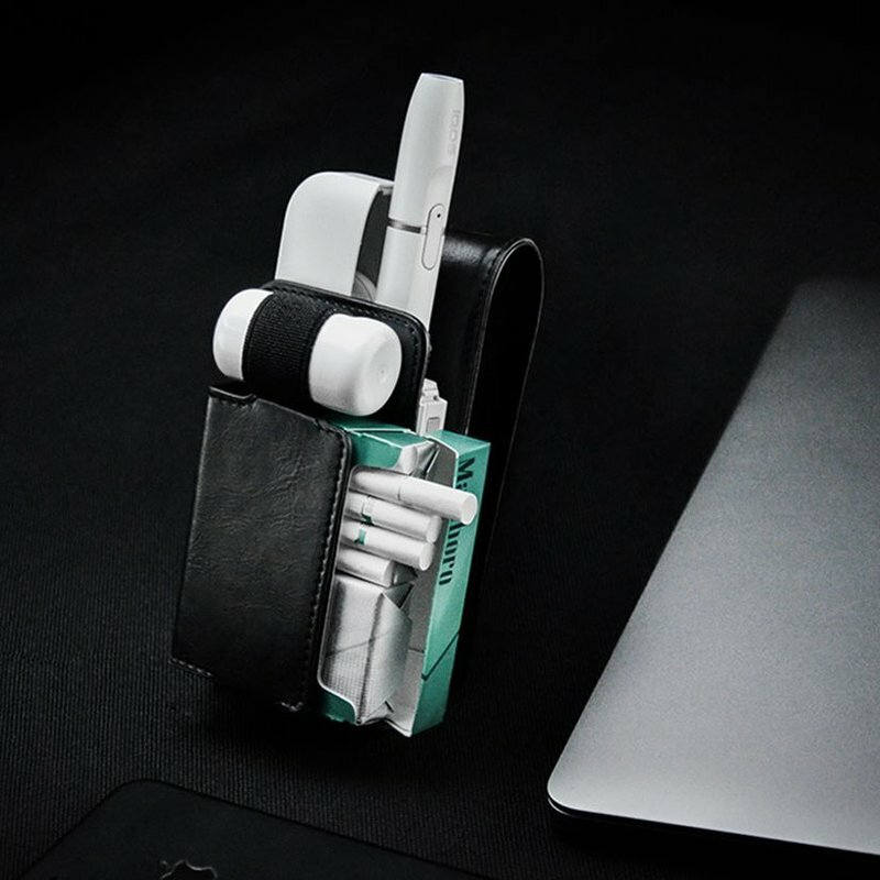 Husa IQOS Cigarette Dux Ducis Classic Edition Piele Ecologica Pentru Protectia/Organizarea Accesoriilor - Negru