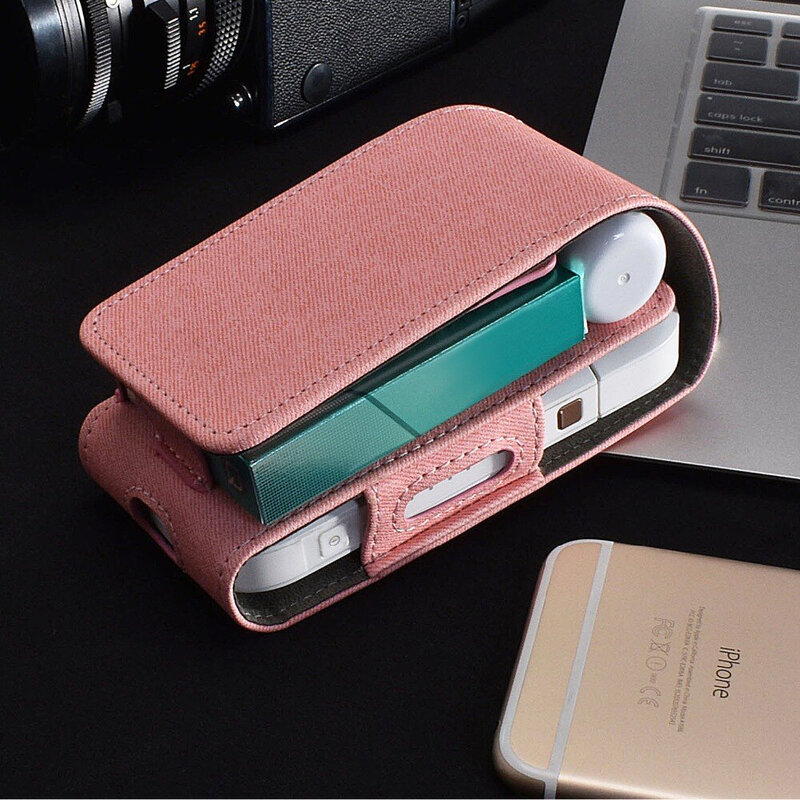 Husa IQOS Cigarette Dux Ducis Fashion Edition Piele Ecologica Pentru Protectia/Organizarea Accesoriilor - Roz