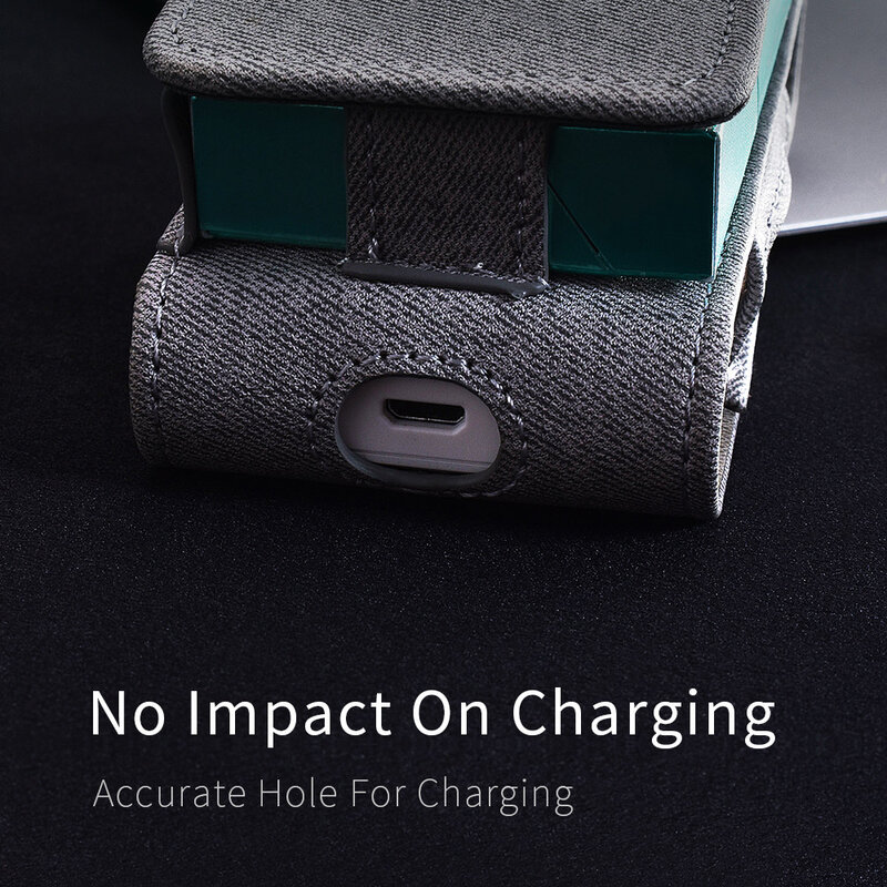 Husa IQOS Cigarette Dux Ducis Fashion Edition Piele Ecologica Pentru Protectia/Organizarea Accesoriilor - Negru