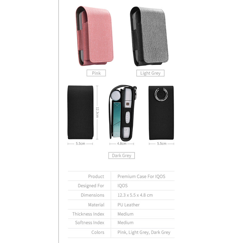 Husa IQOS Cigarette Dux Ducis Fashion Edition Piele Ecologica Pentru Protectia/Organizarea Accesoriilor - Negru