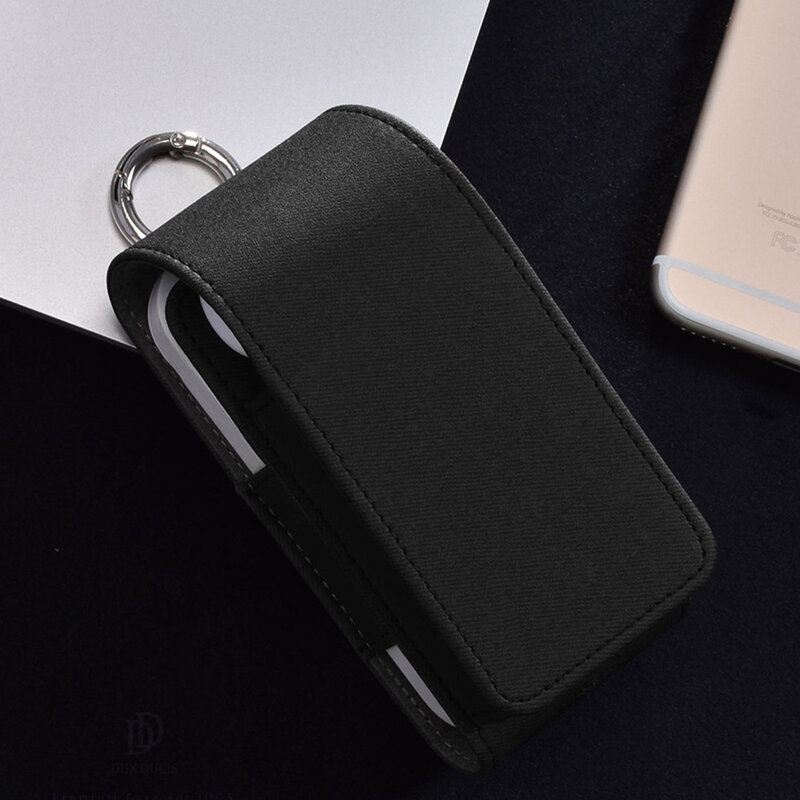 Husa IQOS Cigarette Dux Ducis Fashion Edition Piele Ecologica Pentru Protectia/Organizarea Accesoriilor - Negru