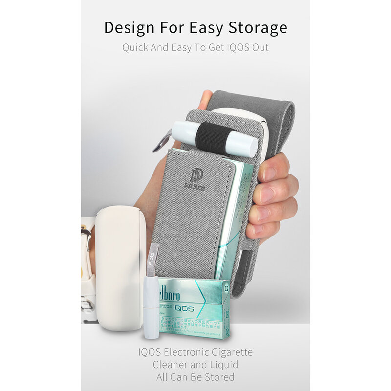 Husa IQOS 3.0 Cigarette Dux Ducis Fashion Edition Piele Ecologica Pentru Protectia/Organizarea Accesoriilor - Negru