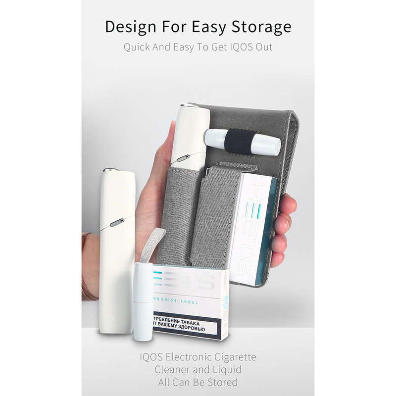 Husa IQOS 3.0 Multi Cigarette Dux Ducis Fashion Edition Din Piele Ecologica Pentru Protectia Accesoriilor - Negru