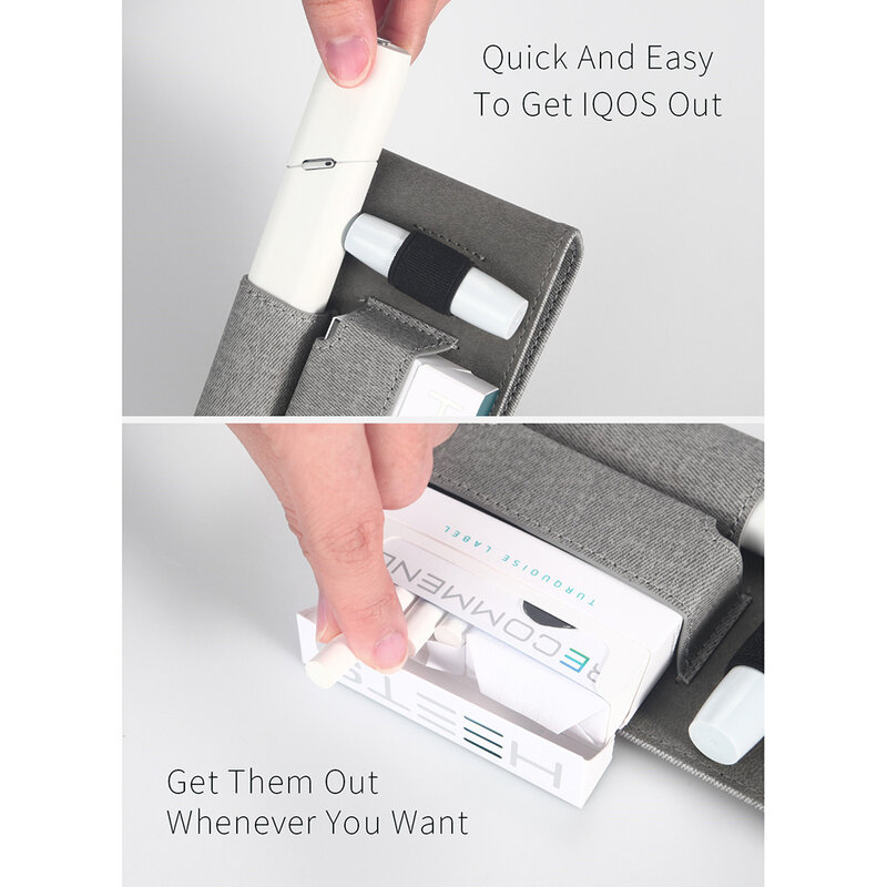 Husa IQOS 3.0 Multi Cigarette Dux Ducis Fashion Edition Din Piele Ecologica Pentru Protectia Accesoriilor - Negru