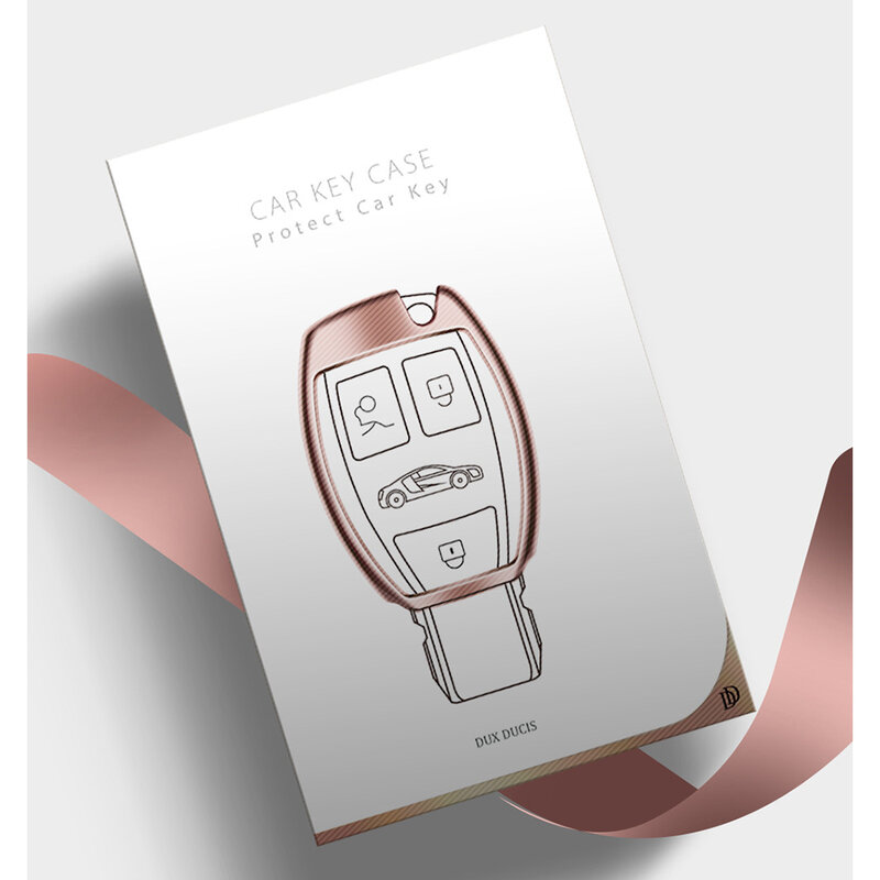 Husa Cheie Auto Dux Ducis Car Key Pentru BMW Mini Din Silicon Si TPU Galvanizat - Roz