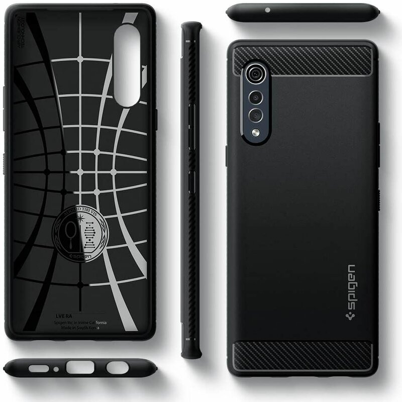 Husa LG Velvet 5G Spigen Rugged Armor, negru
