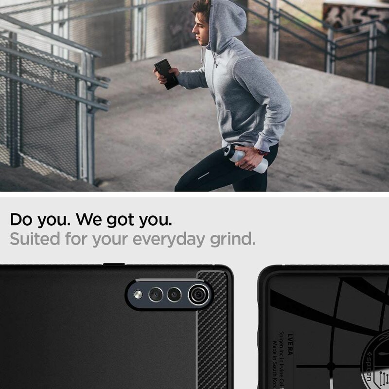 Husa LG Velvet 5G Spigen Rugged Armor, negru