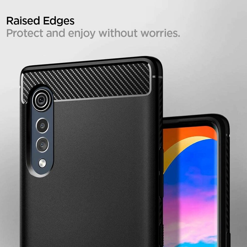 Husa LG Velvet 5G Spigen Rugged Armor, negru