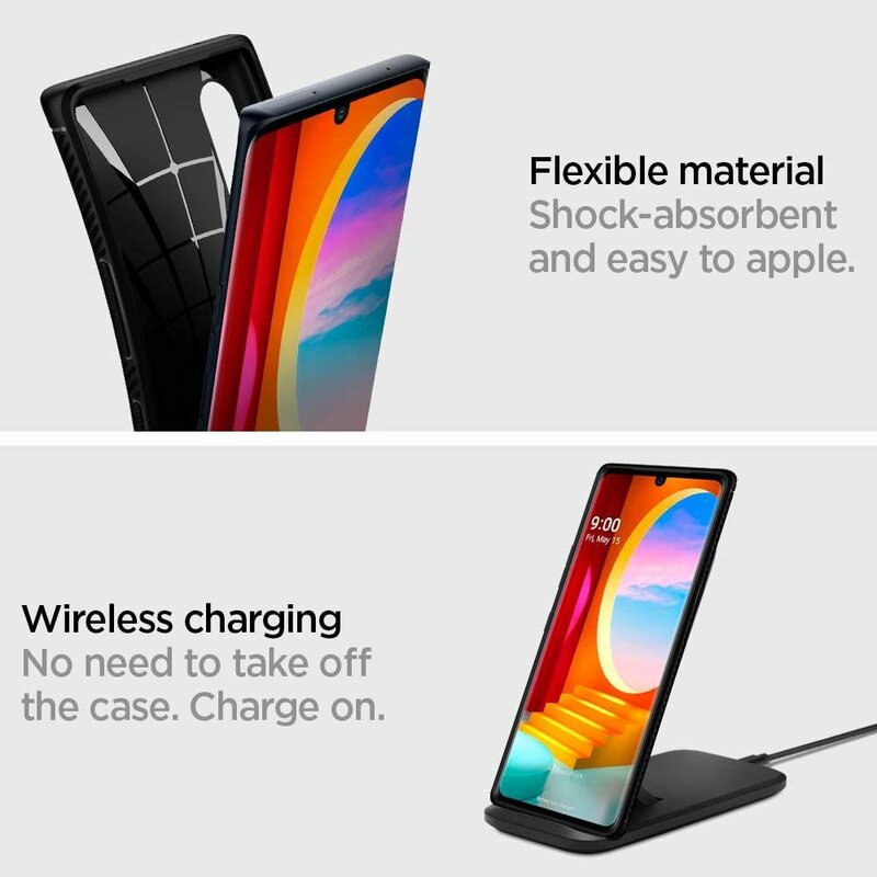 Husa LG Velvet 5G Spigen Rugged Armor, negru