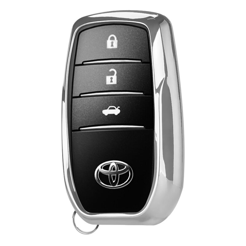 Husa Cheie Auto Dux Ducis Car Key Pentru Toyota Crown / Camry / Corolla / Highlander Din Silicon Si TPU - Argintiu