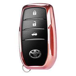 Husa Cheie Auto Dux Ducis Car Key Pentru Toyota Crown / Camry / Corolla / Highlander Din Silicon Si TPU - Roz