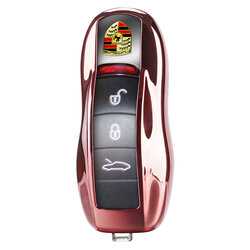 Husa Cheie Auto Dux Ducis Car Key Pentru Porsche Din Silicon Si TPU Galvanizat - Roz