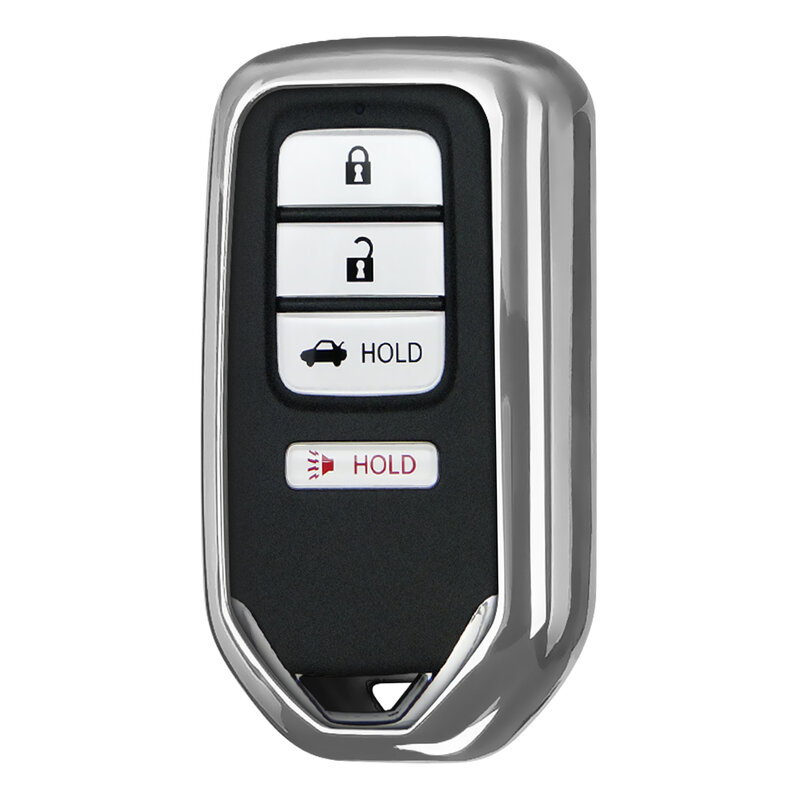 Husa Cheie Auto Dux Ducis Car Key Pentru Honda Fit / Jade / Civic / Accord Din Silicon Si TPU Galvanizat - Argintiu