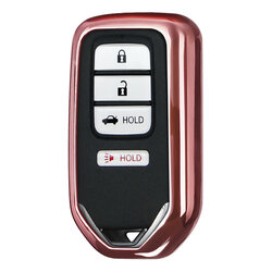 Husa Cheie Auto Dux Ducis Car Key Pentru Honda Fit / Jade / Civic / Accord Din Silicon Si TPU Galvanizat - Roz