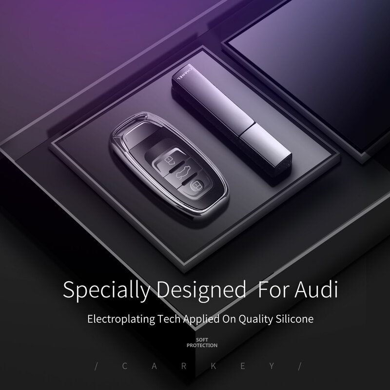 Husa Cheie Auto Dux Ducis Car Key Audi A4/A5/A6/Q5/Q7/Q8/R8/RS4/RS5/RS6/RS7/S5/S6/S7/S8/SQ5 - Argintiu