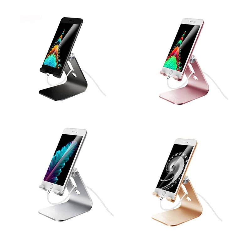 Suport Birou Mobster Aluminum Universal Stand Pentru Telefon / Tableta Din Aluminiu Pliabil Si Reglabil - Negru