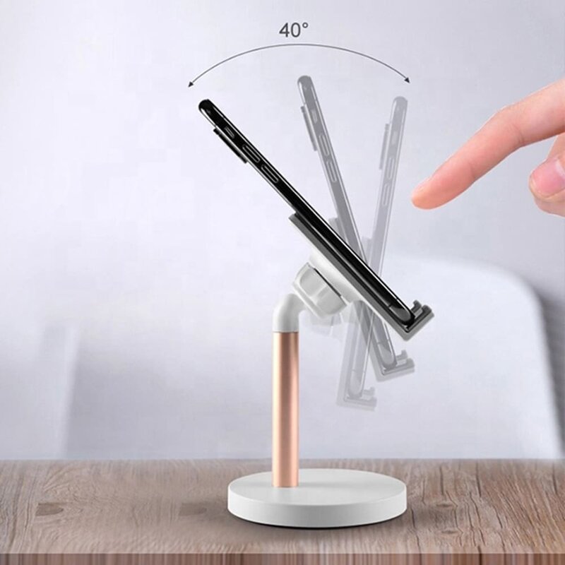 Suport Birou Mobster Desktop Universal Stand Rotativ Si Ajustabil Pentru Telefon / Tableta / eBook Reader - Auriu