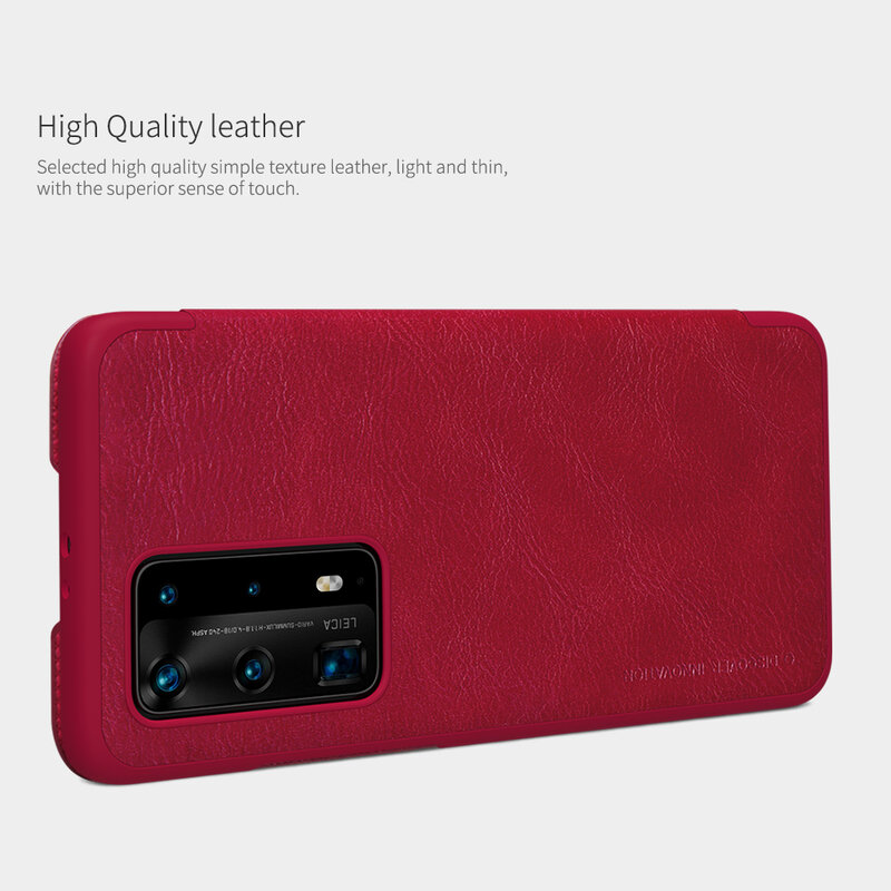 Husa Huawei P40 Pro Nillkin QIN Leather, rosu