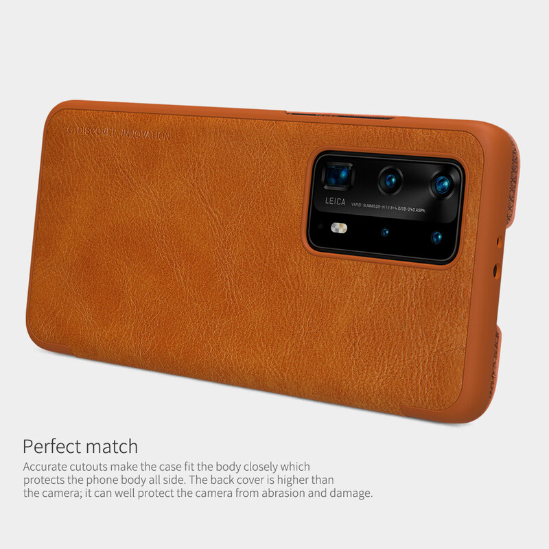 Husa Huawei P40 Pro Nillkin QIN Leather, rosu