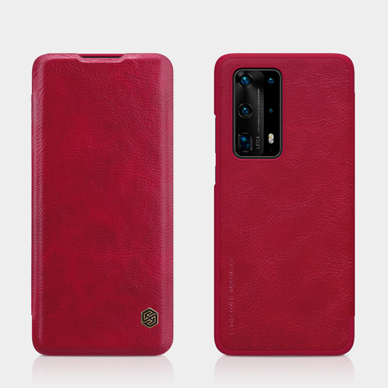 Husa Huawei P40 Pro Nillkin QIN Leather, rosu