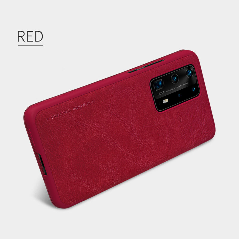 Husa Huawei P40 Pro Nillkin QIN Leather, rosu