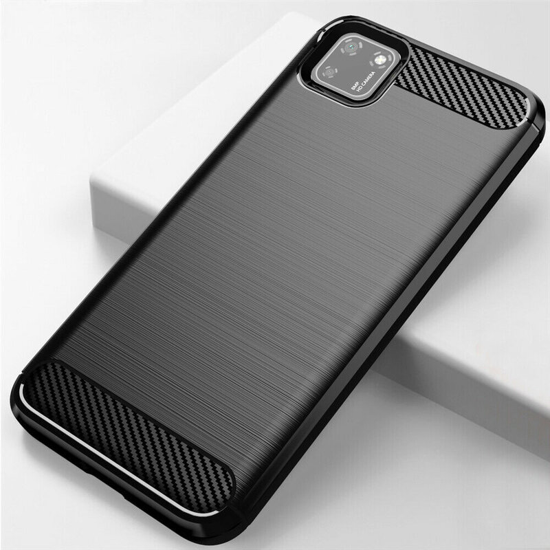 Husa Huawei Y5p Techsuit Carbon Silicone, negru