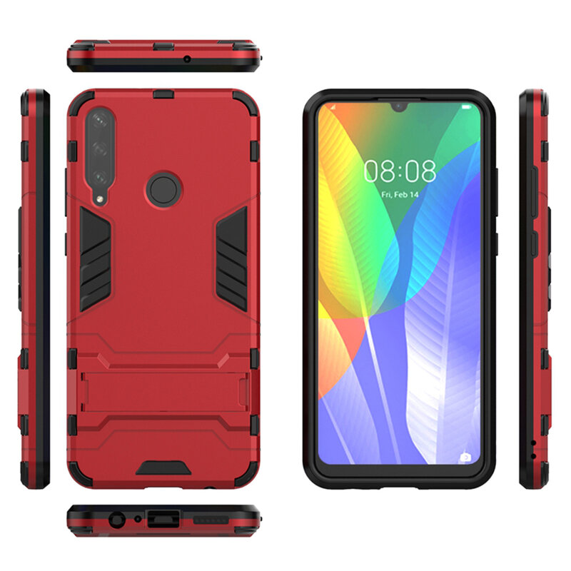 Husa Huawei Y6p Mobster Hybrid Stand Shell – Red