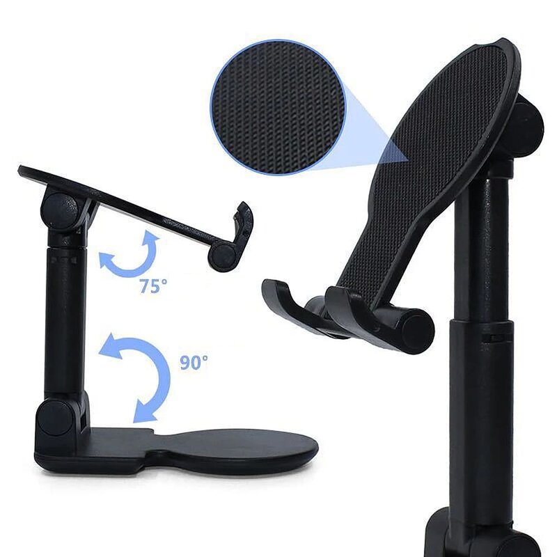 Suport Birou Mobster Folding Desktop Holder Stand Ajustabil Si Pliabil Pentru Telefon / Tableta / eBook - Negru