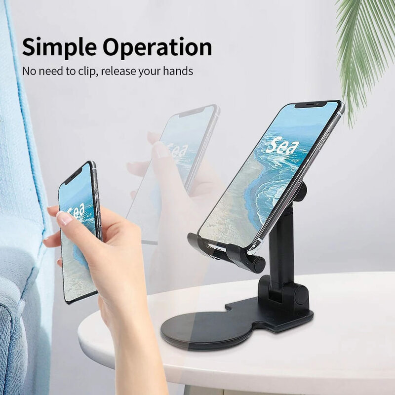 Suport Birou Mobster Folding Desktop Holder Stand Ajustabil Si Pliabil Pentru Telefon / Tableta / eBook - Negru