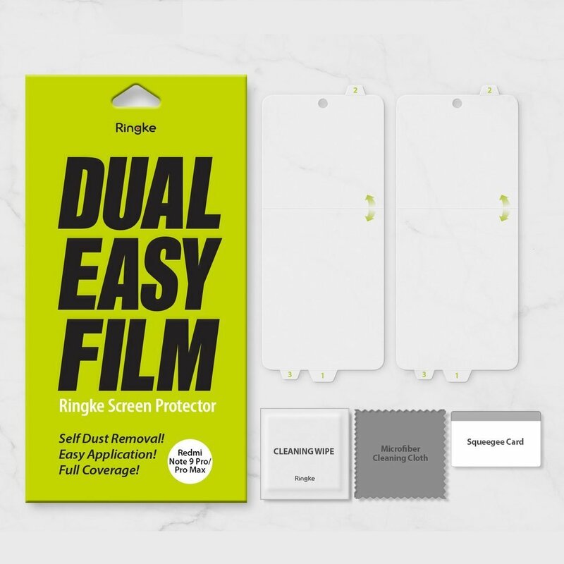[Pachet 2x] Folie Xiaomi Redmi Note 9S Ringke Dual Easy Film Full Coverage - Clear