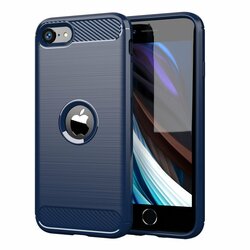 Husa iPhone SE 2, SE 2020 Techsuit Carbon Silicone, albastru