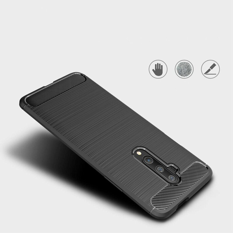 Husa OnePlus 7T Pro Techsuit Carbon Silicone, negru
