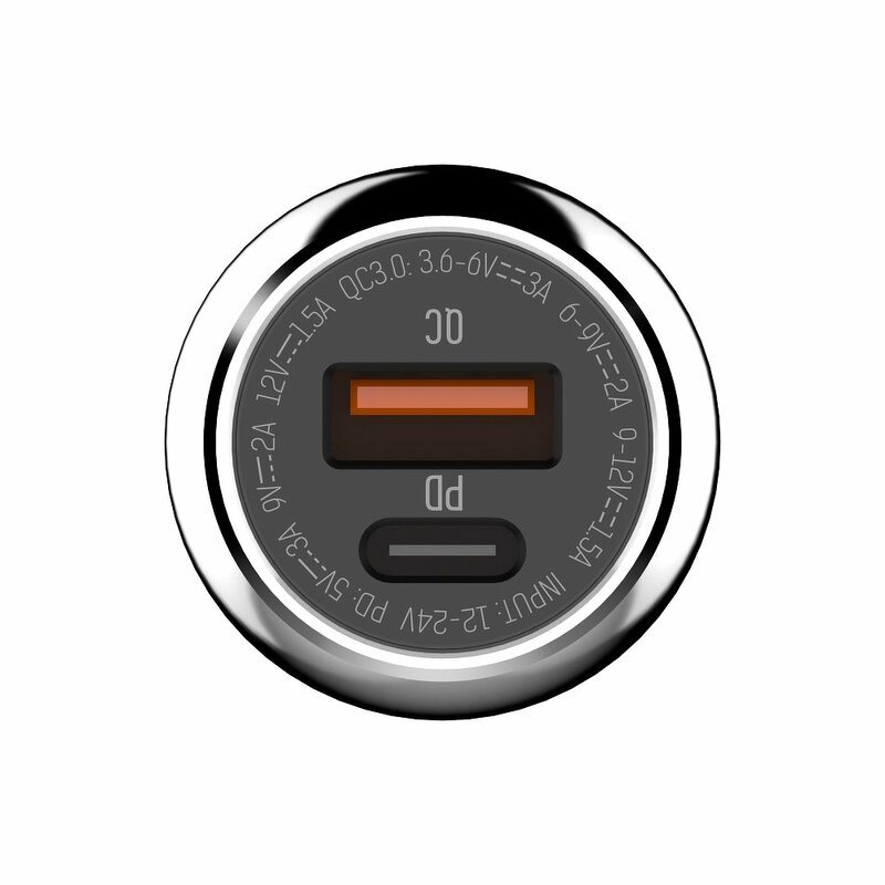 Incarcator Auto LDNIO C1 Cu Incarcare Rapida Type-C PD + USB QC3.0 + Cablu De Incarcare Lightning 36W - Negru