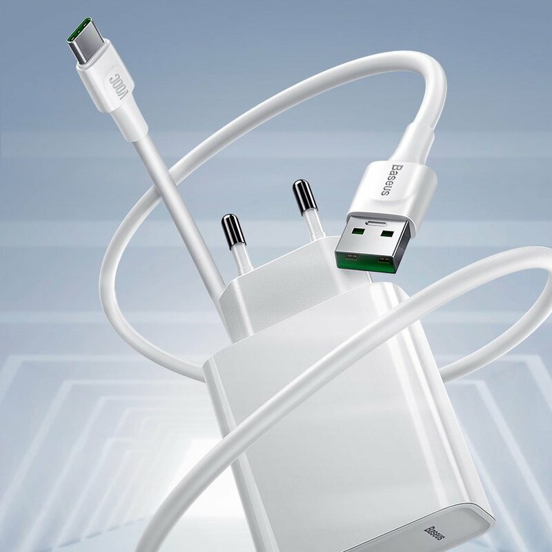 Incarcator Priza Baseus VOOC Speed PPS USB/Type-C PD 30W + Cablu Incarcare USB/Type-C - TZCCFS-H01 - Negru