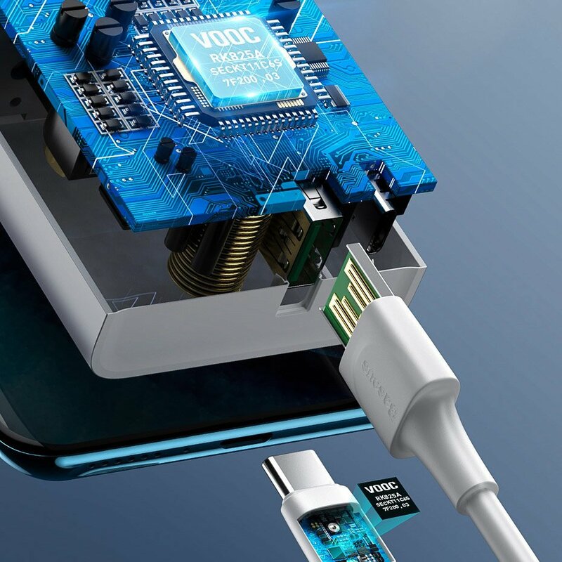 Incarcator Priza Baseus VOOC Speed PPS USB/Type-C PD 30W + Cablu Incarcare USB/Type-C - TZCCFS-H01 - Negru